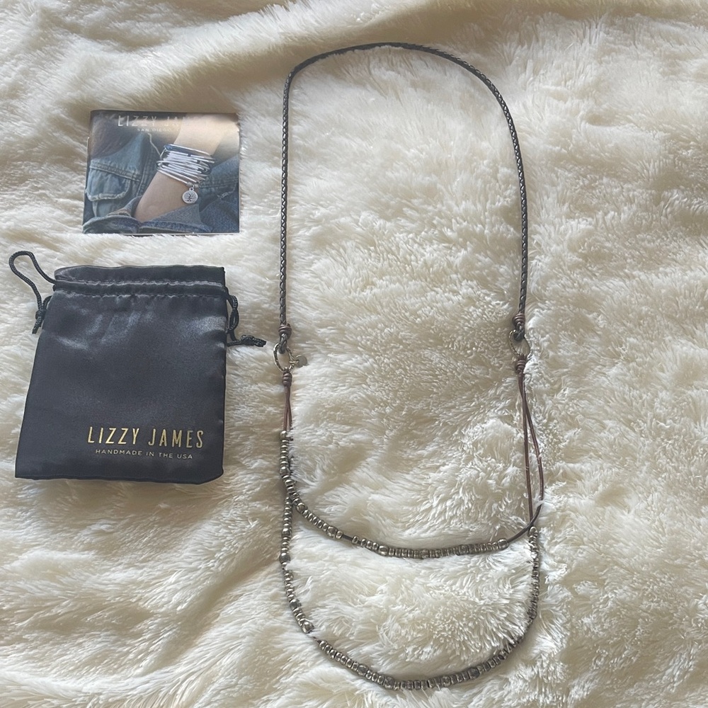 Lizzy James Silver and Brown Necklace